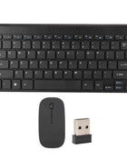 Wireless Keyboard Mouse Kit Slim Wireless Key Mouse Combo Portable Beautiful Power Saving Silent Button LED Indicator for Home