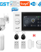 PGST PG-107 4G Tuya Wireless WIFI GSM Home Alarm System with Security Cameras Motion Detector Anti-theft Sensor Alexa and Google