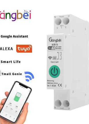 TUYA WiFi Smart Circuit Breaker 1-63A Over Current Under Voltage Protection Power Metering Wireless Remote Control Switch GBDQA