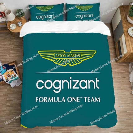 Single Double Large Size Queen Bed Comforter Sets A-Aston Martin Aramco Formula One TeamS Bedding Decorations Quilt Cover Set