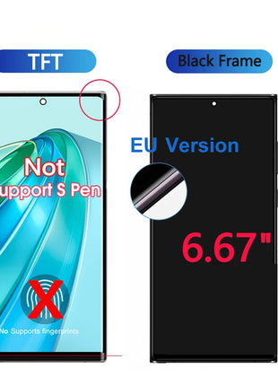NUOVO AMOLED Per Samsung Galaxy S22 Ultra 5G Display LCD Display LCD Touch Screen Digitizer Assembly Per Samsung S22 Ultra Schermo