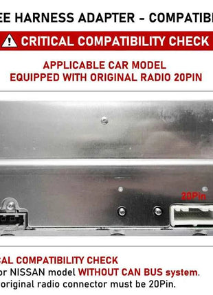 Adattatore Cablaggio 20 Pin per Nissan Qashqai J10 X-trail Versa Sentra Navara Frontier, SWC, Cavo Android 16 Pin Plug&Play, 10 Pezzi/Lotto