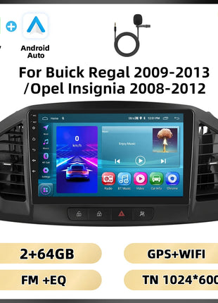 Podofo 8 + 128G 9 ''Car Radio For Buick Regal 2009-2013/Opel Insignia 2008-2012 Multimedia Player Carplay Android Car WIFI 4G GPS