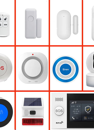 Accessori per allarme intelligente PGST 433 MHz, connessione WIFI GSM、 Sensore porta, kit allarme di sicurezza domestica wireless
