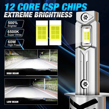 XSTORM H1 LED Lights Bulbs Canbus 60000LM 100w H3 H7 LED Headlight With Fan H1 Turbo Lamps Car Headlights Plug & Play 6000K 12V