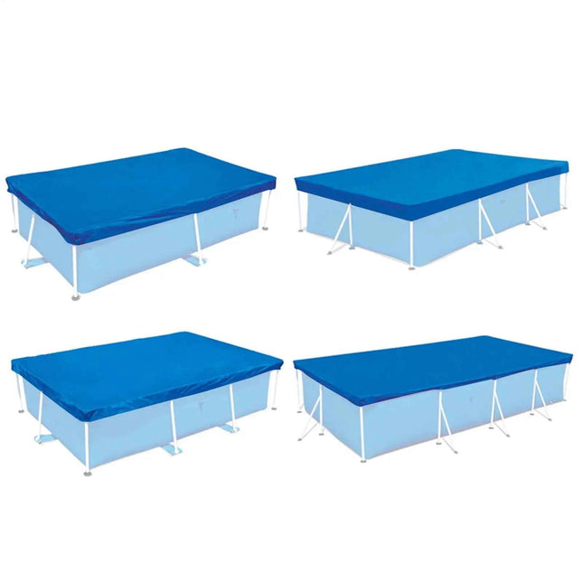 Copertura per piscina rettangolare Copertura per piscina gonfiabile pieghevole in PE impermeabile per piscina fuori terra Copertura per piscina familiare per bambini all'aperto