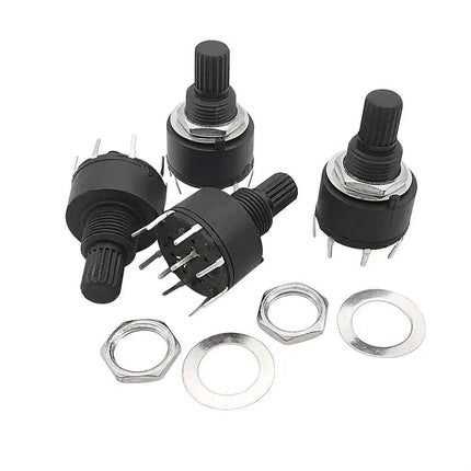 1/2/5 pz SR16 plastica 16MM interruttore a fascia rotante 1 polo 5/6/8 posizione 2 poli 3/4 posizione maniglia lunghezza 15MM asse interruttori rotondi