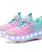 Scarpe da skate a rotelle con luce a led per bambini a due ruote per bambini Ragazzi Ragazze Sport luminosi Sneakers luminose Skateboard Ricarica USB