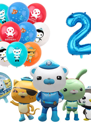 Decorazioni per Feste di Compleanno per Bambini Octonauts, Palloncini in Alluminio, Piatti di Carta, Sfondo con Capitano Oceanico, Pirata, Pinguino, Barnacles, Peso