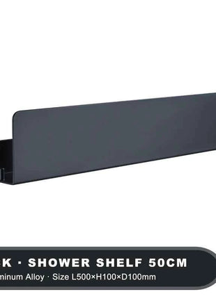 Black Bathroom Organizer Shelf With Hooks Aluminum Kitchen Decoration Shelves On Wall Shower Storage Rack Wall Mount