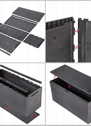 KADAX Garden Box Balcony Box 280L For Garden Balcony Terrace Brown