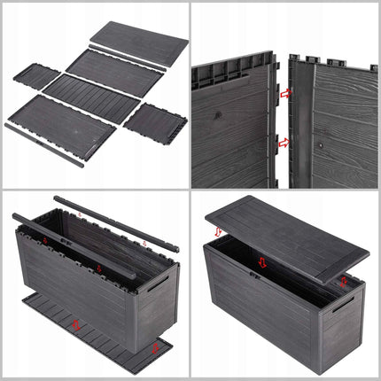 KADAX Garden Box Balcony Box 280L For Garden Balcony Terrace Brown