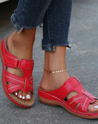 Sandali con Zeppa Donna Estate 2026 Premium Ortopedici Open Toe Vintage Antiscivolo in Pelle Casual con Plateau Stile Retrò