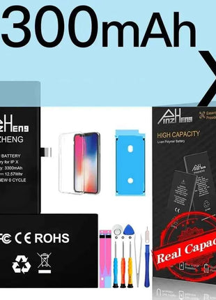 PINZHENG Real High Capacity Battery For iPhone 8 Plus SE 5S 6 6S 7 X Xr Xs Max Phone Replacement Batteries Warranty One Year