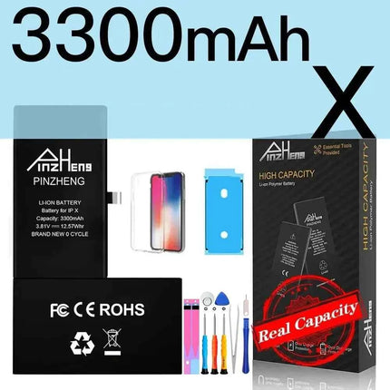 PINZHENG Real High Capacity Battery For iPhone 8 Plus SE 5S 6 6S 7 X Xr Xs Max Phone Replacement Batteries Warranty One Year