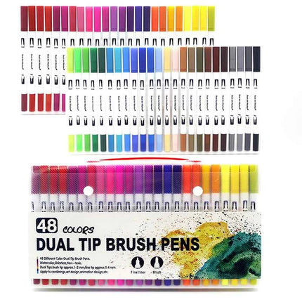 Set Pennarelli Manga Dual Tip 12/24/36/120 Colori Acquerello Fineliner per Calligrafia e Arte