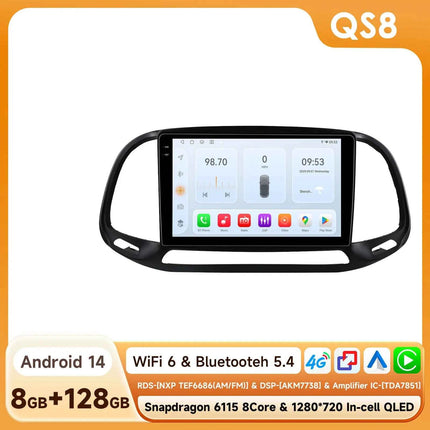 Hizpo AI Voice Autoradio Radio For Fiat Doblo 2015 - 2019 4G Car Multimedia GPS 2din Wireless CarPlay Android Auto Navigation BT