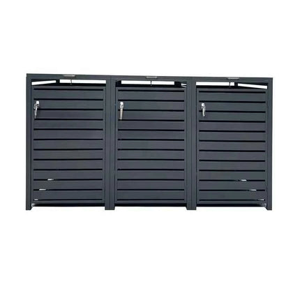 Wheelie Bin Hideaway Store Weatherproof Storage Box Metal Dust Bin Shelter Shed for Backyard Outdoor Patio Garden