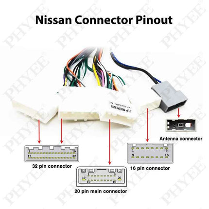 Adattatore per cablaggio radio CAN Bus con telaio da pannello per Nissan Qashqai J11 2016-2019, per multimediale Android 2 Din 10" 16 pin