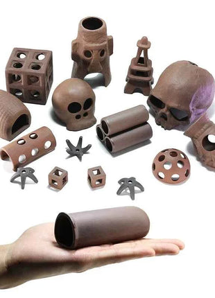 Ceramic House Fish Tank Aquarium Decoration Fish Shrimps Shelter House Pottery Scorpion House Canister Simulation Stone Ornament