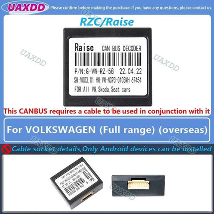 Per VOLKSWAGEN 2 Din Car Golf Tour 7 6 Touareg PASSAT Tiguan Lamando POLO SCIROCCO Lavida Touran Saqitar BORA decoder canbus box