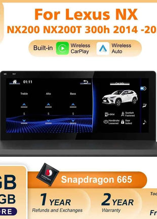 Nunoo Android 14 CarPlay Auto Radio For Lexus NX NX200 NX200T NX300h 2014-2021 Multimedia Navigation GPS DSP 4G WiFi