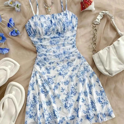Abito Estivo da Donna 2026, Nuovo Vestito Giovanile con Stampa Floreale e Collo all'Americana, Elegante e alla Moda, Adatto per Tutte le Stagioni, Abito per Bambini