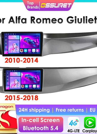 Snapdragon6115 Android14 Car Radio For Alfa Romeo Giulietta 2010-2018 Car Multimedia Player Intelligent Screen autoradio Carplay