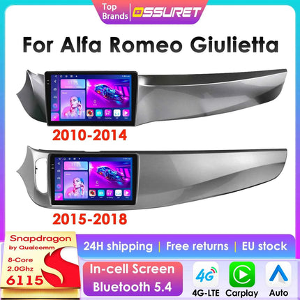 Snapdragon6115 Android14 Car Radio For Alfa Romeo Giulietta 2010-2018 Car Multimedia Player Intelligent Screen autoradio Carplay