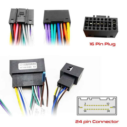 Adattatore per cablaggio Android per auto Decodificatore CAN Bus Spina da 16 pin a 24 pin Cavo connettore unità principale ACM per Ford Focus MK3 Fiesta Mondeo
