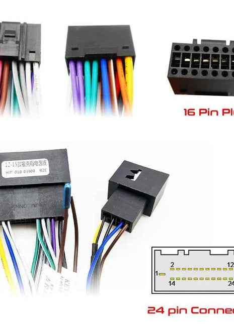 Adattatore per cablaggio Android per auto Decodificatore CAN Bus Spina da 16 pin a 24 pin Cavo connettore unità principale ACM per Ford Focus MK3 Fiesta Mondeo