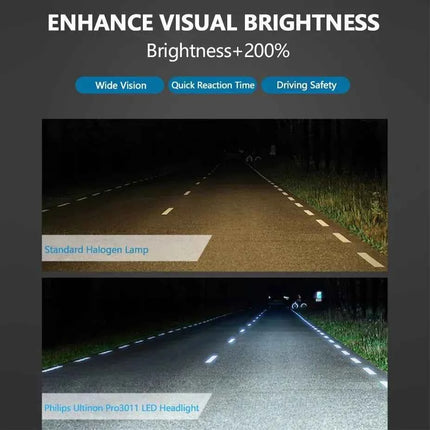 Philips LED H1 H4 H7 H11 HB3 HB4 HIR2 Ultinon Pro3011 Car LED Head Light 9005 9006 9012 Auto 6000K Bright White Original Lamp 2x