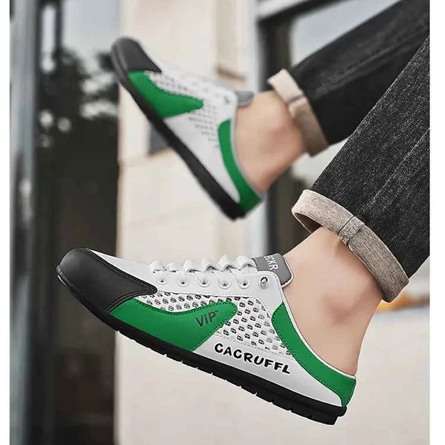 2025 Nuove slip-on casual da uomo: mezze pantofole durevoli, comode, traspiranti ed eleganti