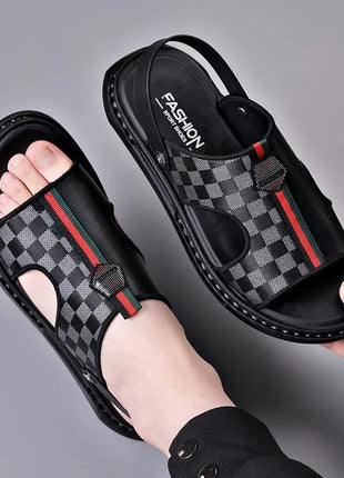 Men's Casual Soft Sole Sandals 2023 New Summer Style Two-way Wear Breathable Non-slip Genuine Leather Fashion Outerwear