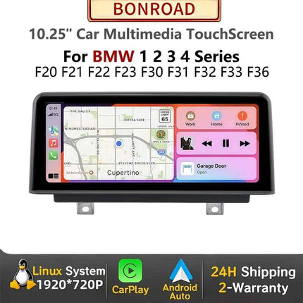 Bonroad 10.25" Wireless Carplay Android Auto Car Radio For BMW 1 2 3 4 Series F20 F21 F23 F30 F31 F32 F33 F34 F35 F36 2013-2017