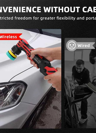 Podofo Mini Lucidatrice per Auto 12V a 6 Velocità con Fari, Lucidatrice Multifunzione per Auto e Mobili, Rimozione Graffi