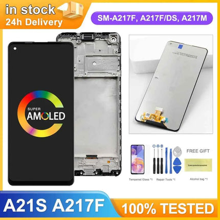 Schermo da 6,5 "A21S con cornice per pantalla Samsung Galaxy A21S A217F Display LCD Touch Screen Digitizer Sostituzione
