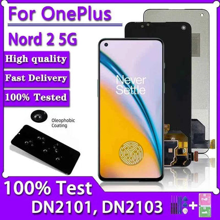 6.43 "Nuovo AMOLED Per OnePlus Nord 2 5G Display LCD Touch Screen Digitizer Pannello di Montaggio Nord2 5G DN2101 DN2103 Display