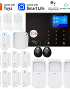 WIFI GSM Home Alarm System Security Alarm Host Anti-theft with Door Gap PIR Motion Sensor Tuya Smart App Control Works with Alexa