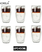 Set Tazze in Vetro a Doppia Parete Borosilicato Termoresistente per Tè Caffè Succo e Acqua