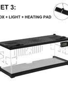 Acrylic Reptile Breeding Box with LED Lizards Snakes Winter Incubator with Heating Pads Reptiles Feeding Box Anti-escape Cages