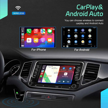 Podofo 6 + 128G 7 ''Car Stereo For VW/PASSAT/CADDY/POLO/BEETLE Multimedia Player Carplay Android Auto Type-C WIFI GPS Car Audio