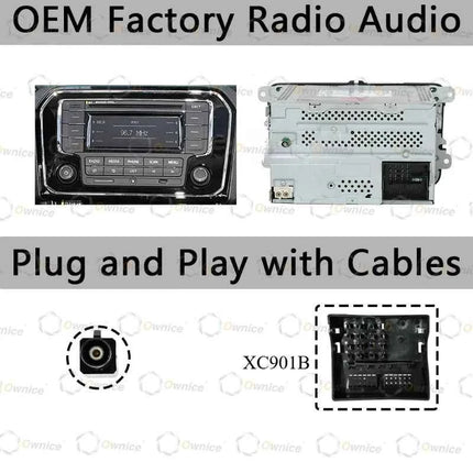 Cornice Radio Android Ownice 9 Pollici Quadlock per Auto, per Jetta 2013-2017, Pannello Stereo 2 DIN con Cablaggio 16PIN e Box Canbus