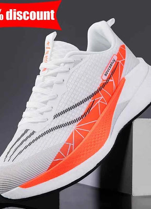 Scarpe sportive da uomo traspiranti con lacci, comode per il fitness quotidiano, scarpe da jogging elastiche, specializzate per l'allenamento all'aperto.