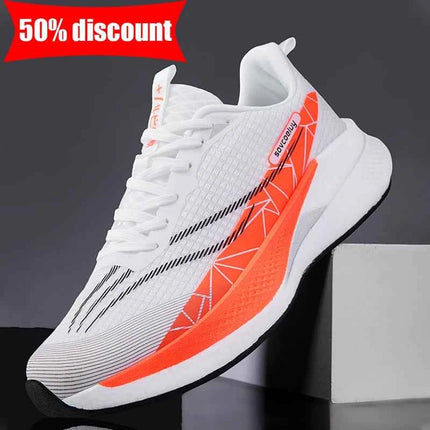 Scarpe sportive da uomo traspiranti con lacci, comode per il fitness quotidiano, scarpe da jogging elastiche, specializzate per l'allenamento all'aperto.