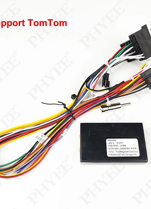 Wiring with CAN Bus Decoder, TOMTOM Display with SWC, P&P 16 Pin Android, for Renault Megane MK2 Phase 2, Clio 3
