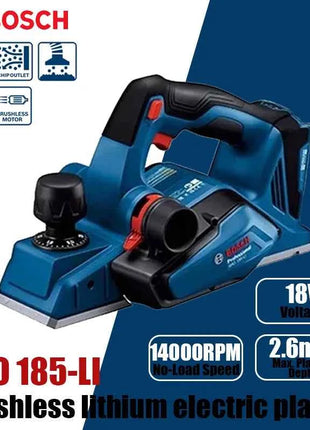 Bosch GHO 185-LI 18V Brushless Cordless Electric Planer Professional Woodworking Planer Carpentry Planing Trimmer Tool