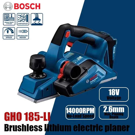 Bosch GHO 185-LI 18V Brushless Cordless Electric Planer Professional Woodworking Planer Carpentry Planing Trimmer Tool