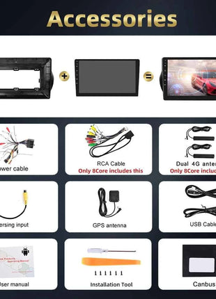 Podofo 2Din 8 + 128G Car Radio For Citroen Nemo/Peugeot Bipper/Fiat Fiorino Qubo 2008-2017 Android Auto Carplay GPS RDS Car Stereo