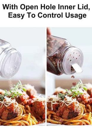 12pcs Seasoning Bottle 120ml Clear Plastic Spice Jar Spice Pepper Salt Storage Bottle Container w/ funnel Kitchen Gadget Tool